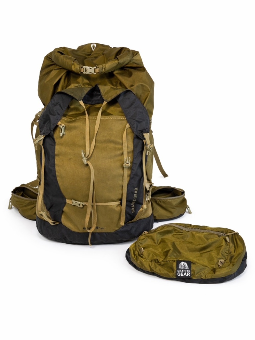 Granite Gear Olive Green Technical Hiking Backpack with Pack Cover